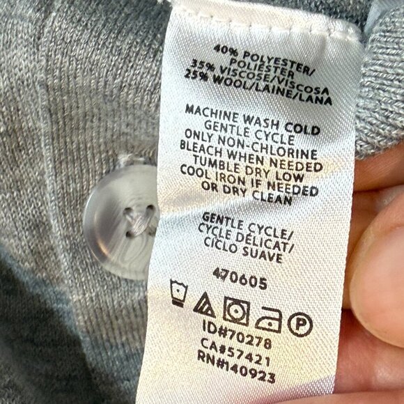 Loft Sweater Cardigan Petite Gray Academia Preppy Small - Picture 7 of 8